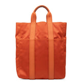 エルメス アカプルコ カバスMM トートバッグ オレンジ トワルシェブロン レザー レディース HERMES 【中古】